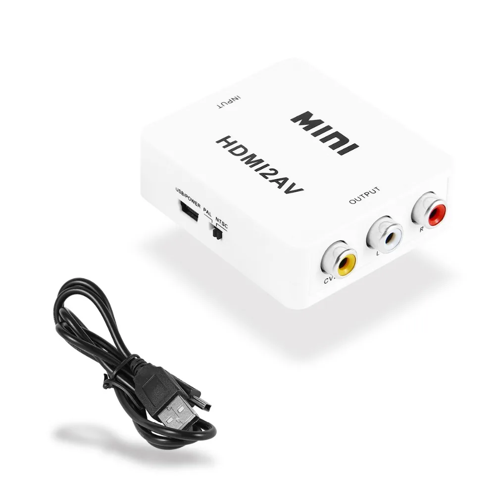 

HDMI to AV/CVBS HD Video NTSC PAL Converter 1080P 3 RCA Composite Output HDMI To AV Converter Adapter HDMI 2 AV AC309