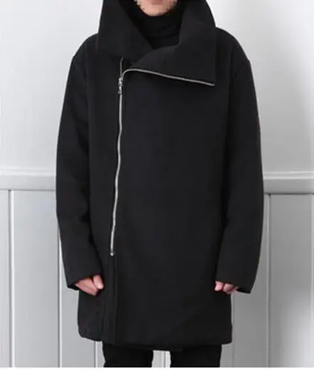 X-Future Mens Single-Breasted Mid Length Overcoat Thicken Loose Windbreaker Topcoat