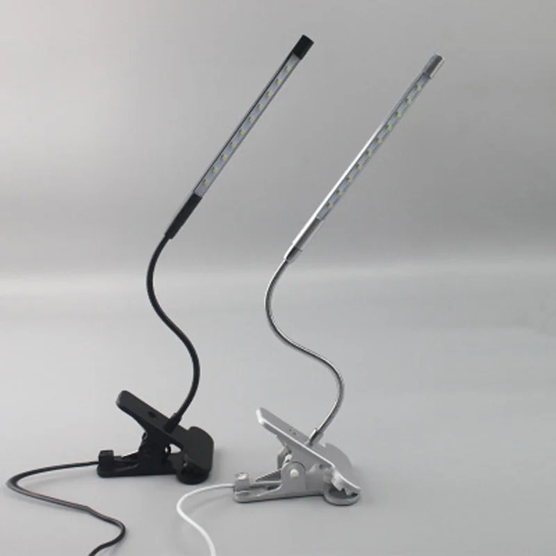 Touch Dimmable Flexible USB LED Eye-care Reading Light Adjustable Solid Clip Desk Lamp for Laptop Bedroom Study Lighting | Лампы и