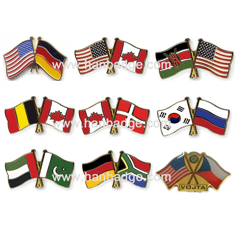 Пользовательские значки для флага на заказ двойные значки для флага с золотой или серебряной отделкой