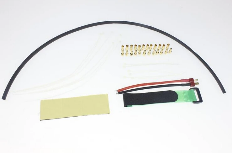

F00149-A RC Drone Quadcopter Accessory 3.5mm Gold Banana Connectors + Dean T Plug Wire + Hoop & Loop Fastening Tape + FS