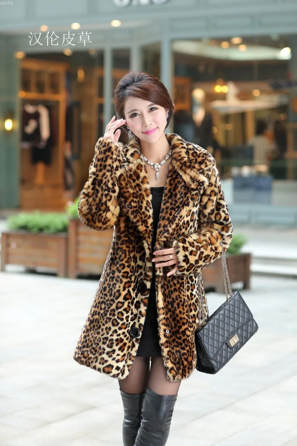 Collier Faux Virage Vers Léopard As Hiver De Long The Fourrure Herbe Manteau K50 Femme Le Cuir Bas Lapin Veste Chaud Picture Femmes En 47gw8nqT8