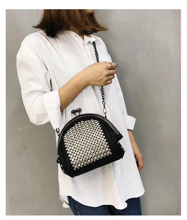 Модная брендовая женская сумка из искусственной кожи с бриллиантами сумка на плечо с цепью в виде ракушки сумка-мессенджер Женская сумка через плечо для девочек