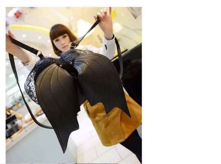 1 Pezzo Bat Wing Women Punk Elegante Più Nuovo Zainetto Per Ragazze Bat Angel Zaino Cute Little Devil Package Borsa Da Viaggio