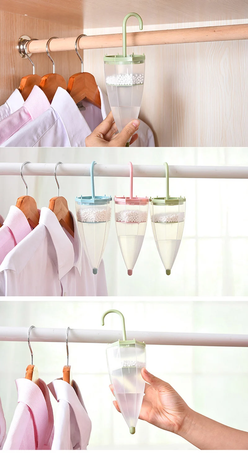 Umbrella Shape Hanging Moisture Absorber Wardrobe Desiccant Mouldproof Moistureproof Water Filter Receiver
