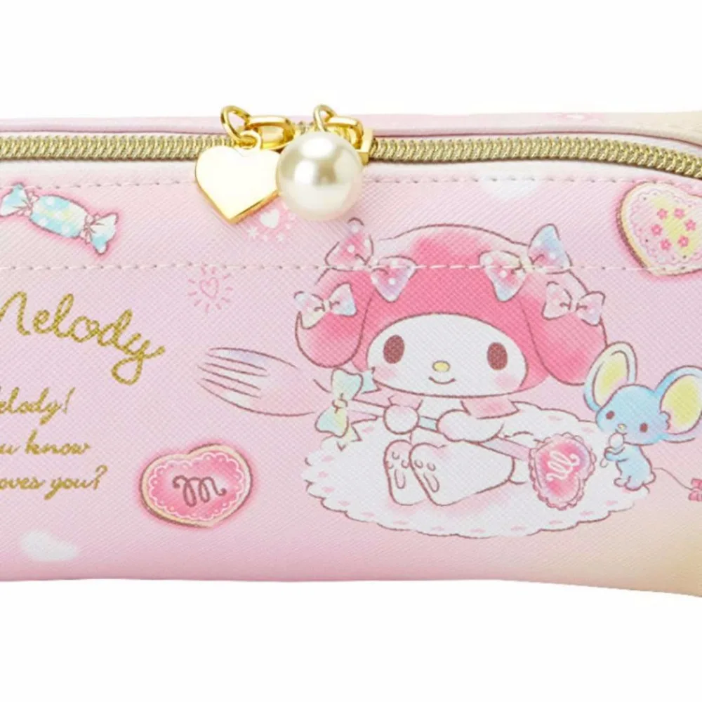 Милый мультяшный чехол для макияжа Cinnamoroll My Melody, красивый чехол, широкая косметичка для хранения, большой школьный пенал, чехол для ручек