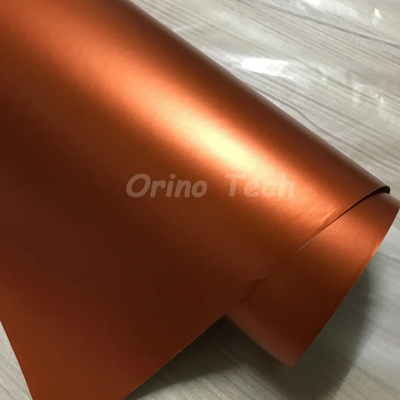 Orange Metallic Satin Vinyl Film Wrap-3