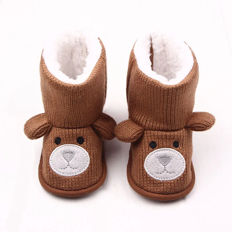 Winter Warm Baby Shoes Soft Baby Boots Booties Cartoon Bear Snow Baby Girl Boy Boots Shoes Newborn Winter First Walker Shoes