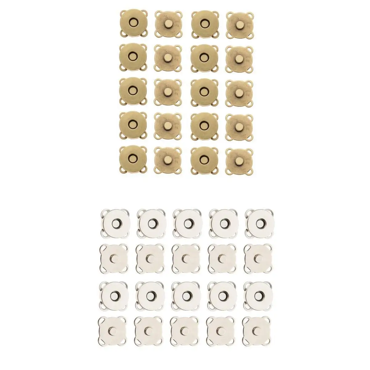 20 Sets Magnetic Snap Closure Fasteners Buttons Purse Clasp Bag Sewing Craft 14mm
