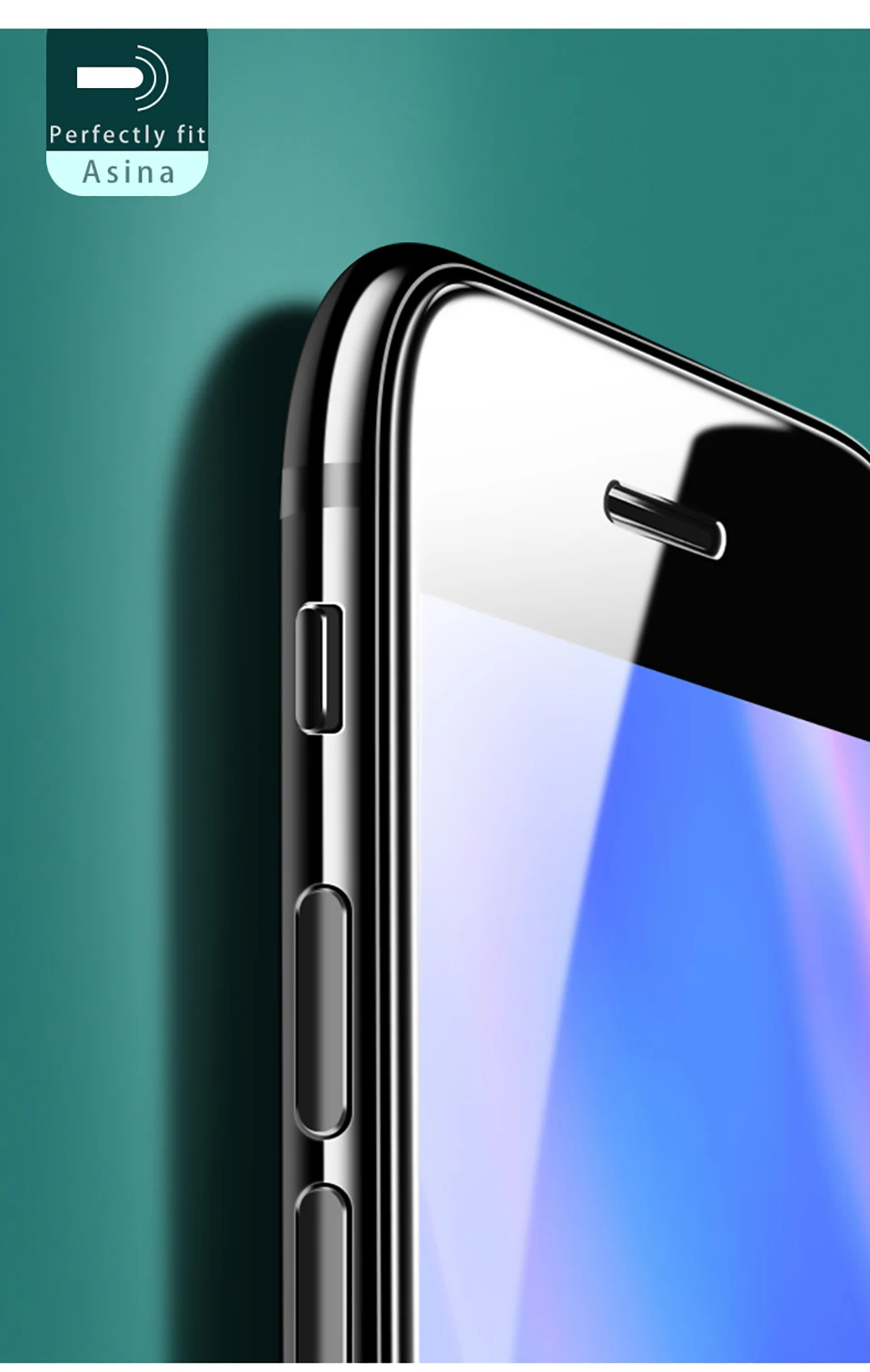 ASINA полное покрытие 6D протектор экрана для iPhone 7 8 Plus X Закаленное стекло 10H твердость изогнутый экран протектор устойчивый к царапинам
