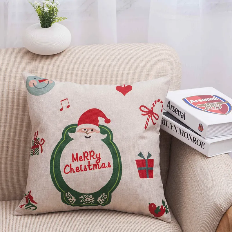 MIHE Merry Christmas Чехлы для подушек, диванов, автомобильных сидений, наволочки 45x45 см, чехол для подушки на год, для дома, декоративная подушка, чехол BZT06 - Цвет: B