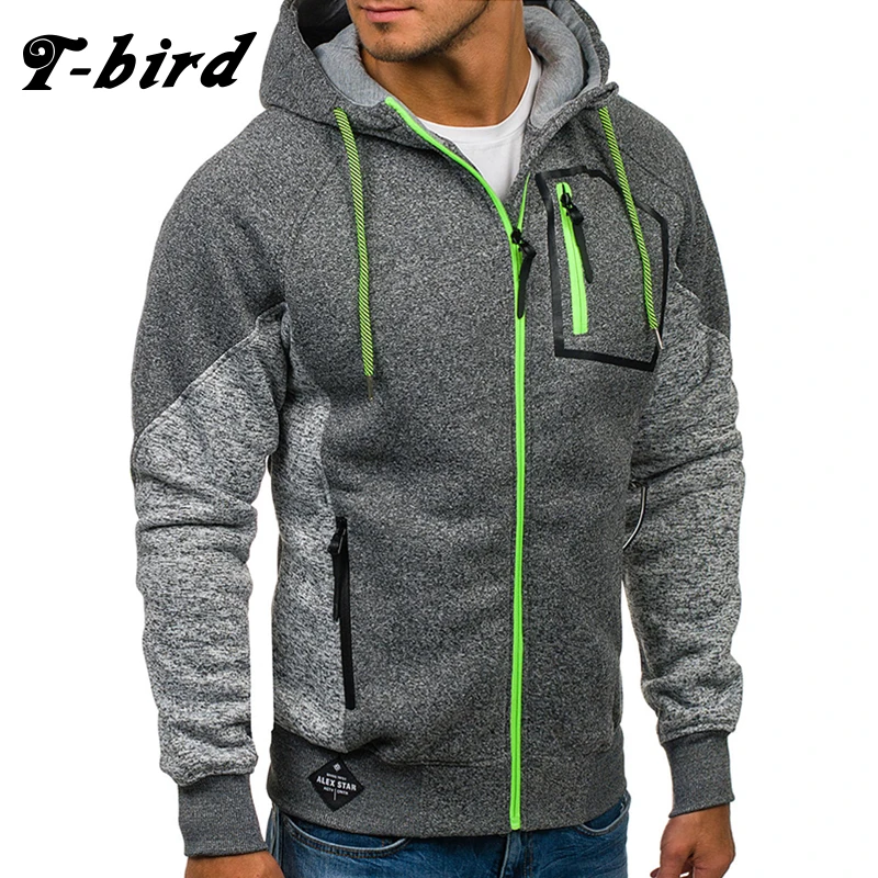

T-Bird 2018 New Hoodies Men Zipper Sweatshirt Male Hip Hop Tracksuit Fashion Streetwear Hoodie Autumn Winter Brand Men'S Hoodie
