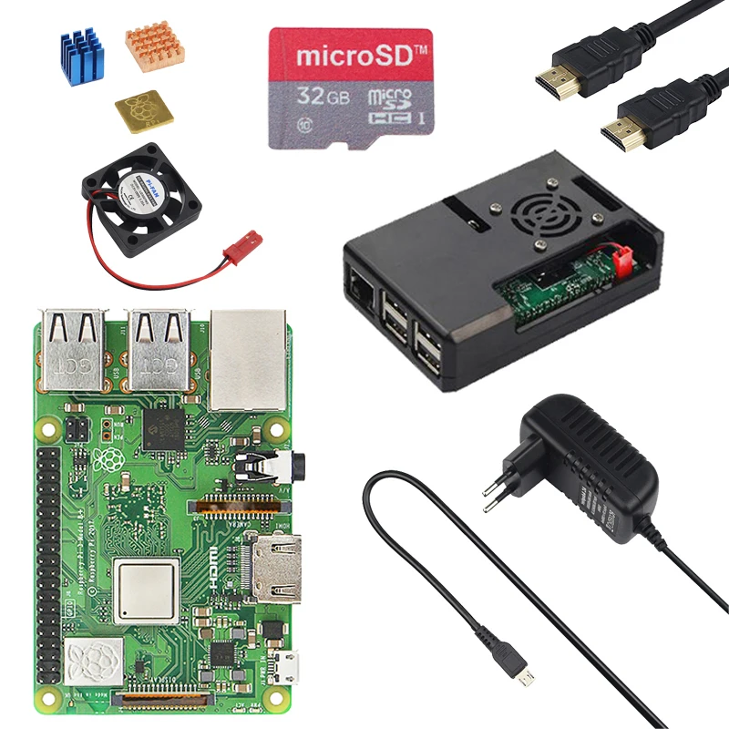 

Original Raspberry Pi 3 Model B Plus Starter kit with Power Adapter Case Heat Sink better than Raspberry Pi 3B WiFi&Bluetooth