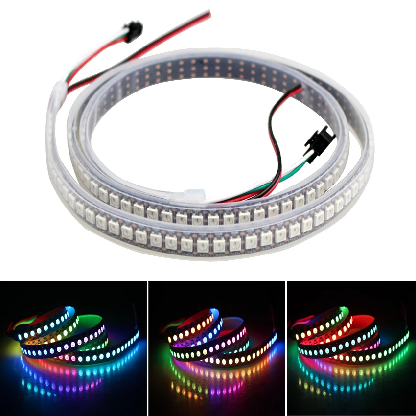 

1M 144LEDS/M WS2812B Full Color Led Pixel Strip Built-in WS2812 IC Pixel Waterproof IP67 DC5V Dream Color SMD5050 RGB Led Tape