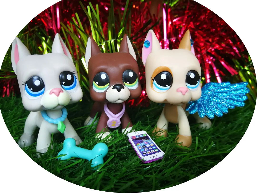 LPS #1519 Littlest Pet Shop Toys Green Eyes Great Dane Dog Rare Boys Kids Gift 