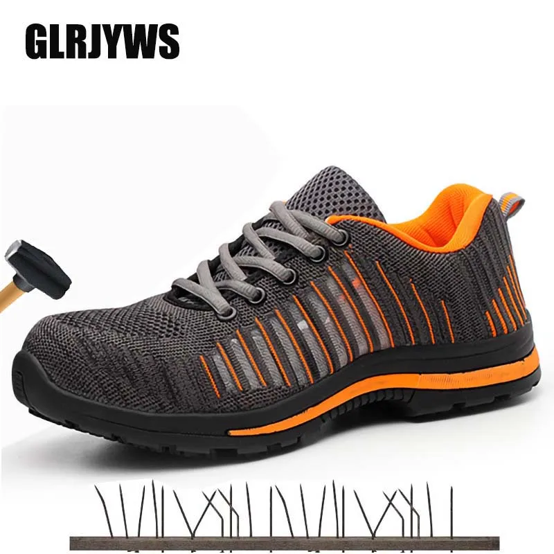 

Top Sale Dropshipping Men And Women Safety Boots Outdoor Breathable Men Shoes steel toe Puncture-Proof Workers Sneakers