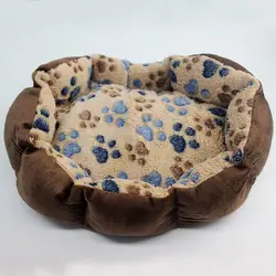 Собака Кошка Кровать лапа принт гнездо со съемной подушки Коврики моющиеся мягкий кашемир котенок Одеяло Pad товары для собак
