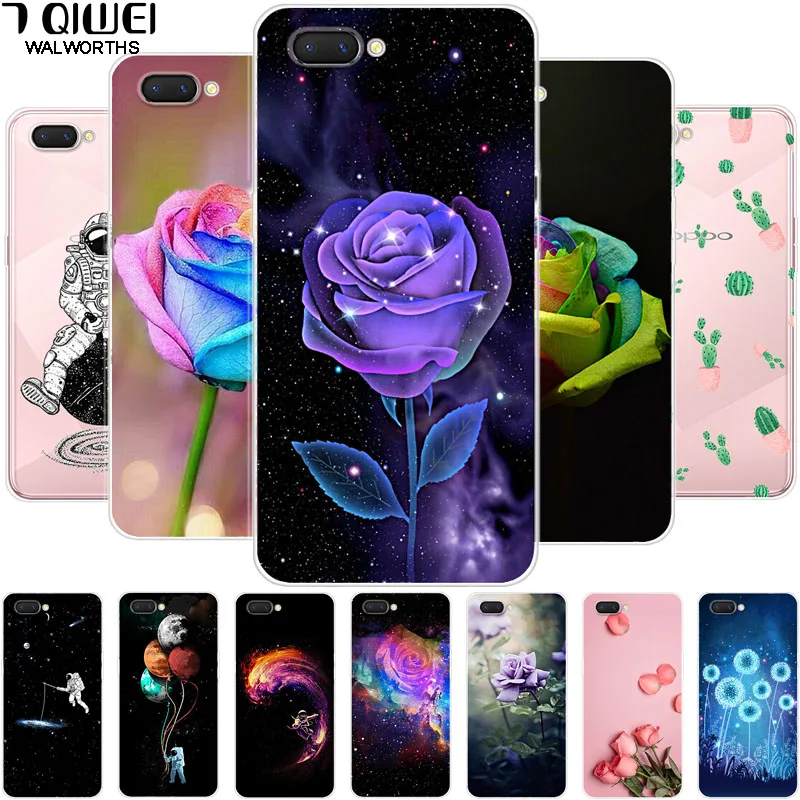 

For Oppo A3S Case OppoA3S Soft Silicone Flower TPU Back Cover phone case For OPPO A5 OPPOA5 AX5 Case ax5s A 3S A3 S 5 Covers 6.2