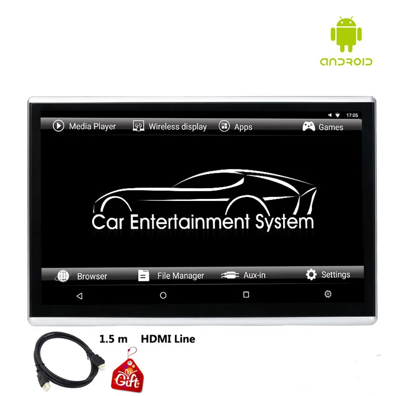 11,6 дюймов Android 6,0 Автомобильный подголовник монитор 1920*1080 HD 1080P видео сенсорный экран wifi/Bluetooth/USB/SD/HDMI/FM MP5 видеоплеер - Цвет: 1 monitor only