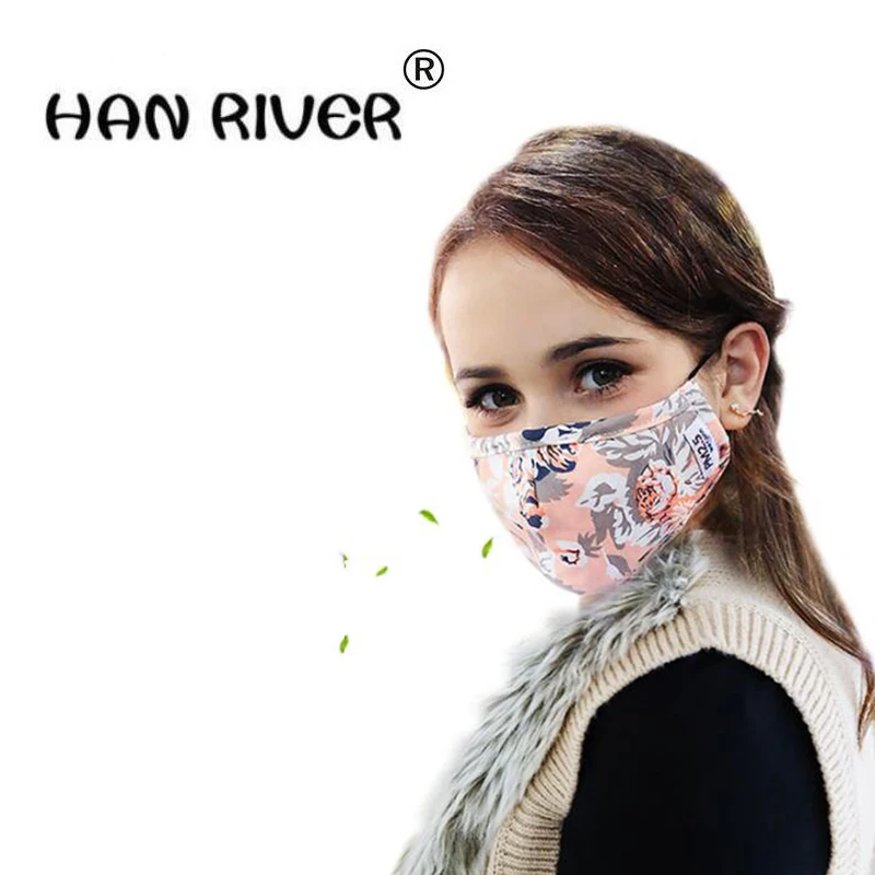 

Women Mouth Masks Adjustable Washable Anti dust black Mask Activated Carbon filter Windproof Mouth-muffle bacteria Face Mask PM2