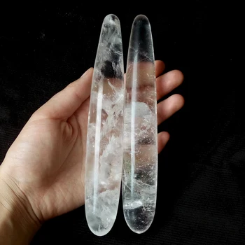 

Wholesale Thin Natural Clear Quartz Crystal Stone Energy Healing Massage Wand FMX