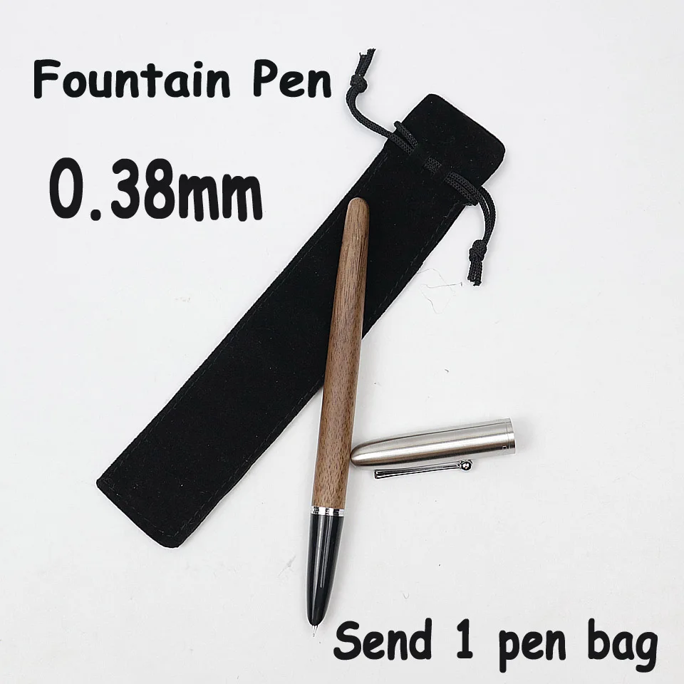 Роскошная перьевая ручка из дерева+ металла 0,38/0,5 мм, высококачественные перьевые ручки в стиле ретро для офиса, школы, канцелярские принадлежности, подарок - Цвет: 0.38mm-Gray