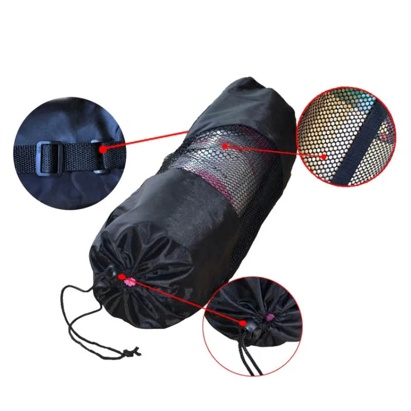 Portable Yoga Mat Bag Case Nylon Pilates Carrier Mesh Adjustable Strap Sport Tool Style Not Include Mat