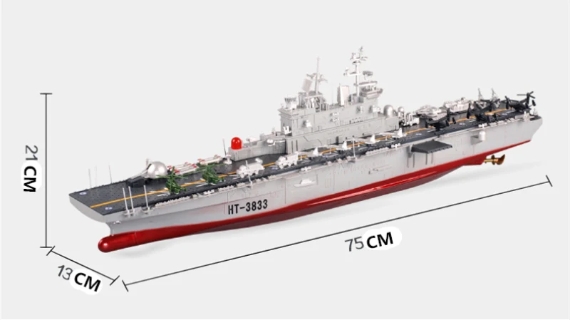 Радиоуправляемый Военный корабль ht-3833 2,4G беспроводной пульт дистанционного управления 1:350 Американский hornet amphibiour штурмовой пульт дистанционного управления Радиоуправляемая лодка модель корабля