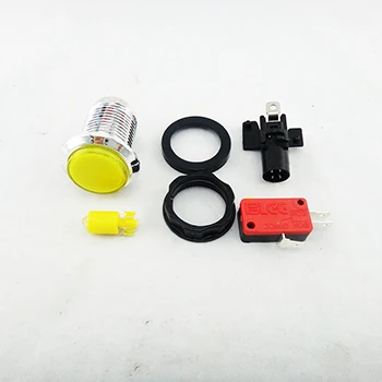 30 шт./лот Аркады 30 мм светодиодный горит кнопки с подсветкой встроенный 5 V светодиодный свет с микровыключателем от 15 цветов на выбор - Цвет: Цвет: желтый