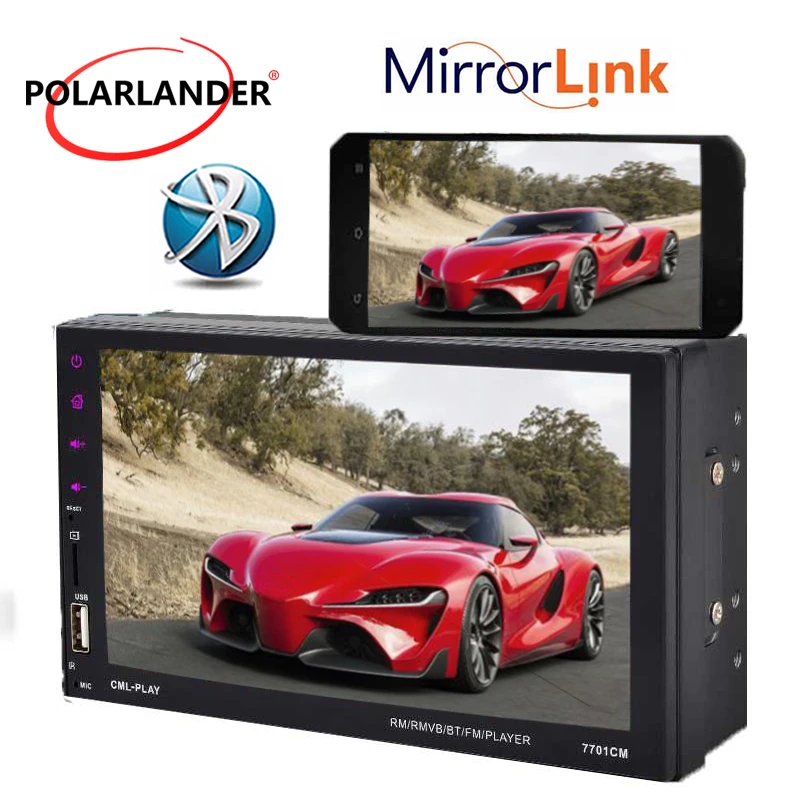 Online 7 Inci untuk Ponsel Android Cermin Link 9 Bahasa 2 DIN Touch Layar Mobil Radio Player dengan Rear View Kamera dukungan Bt FM TF USB Online 7 Inci untuk Ponsel Android Cermin Link 9 Bahasa 2 DIN Touch Layar Mobil Radio Player dengan Rear View Kamera dukungan Bt FM TF USB