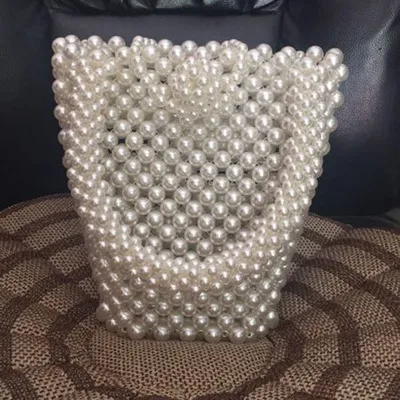 

2018 Brand new pearls bag beaded box totes bag women evening party handbag summer luxury brand wholesale dropshipping