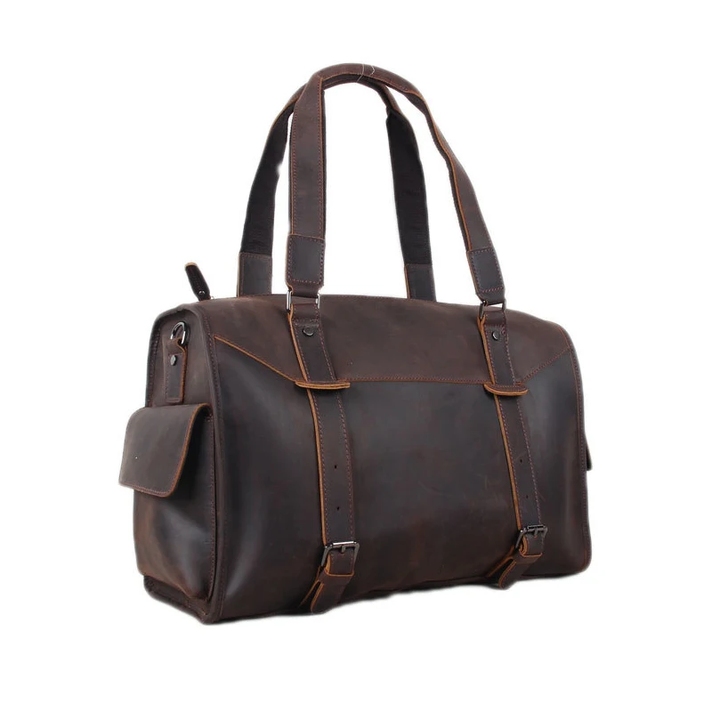 genuine leather overnight bag