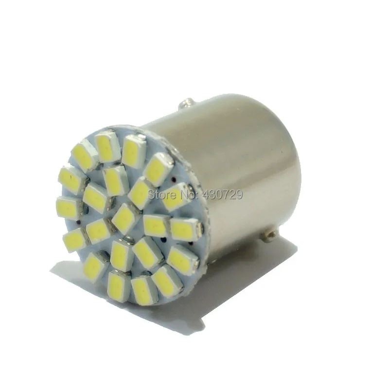 

Hot Sale Promotion 100pcs/lot Car S25 P21w 1156 Ba15s 22 Leds 22smd 1206 Rear Turn Signal Light Bulb White Lamp External Lights