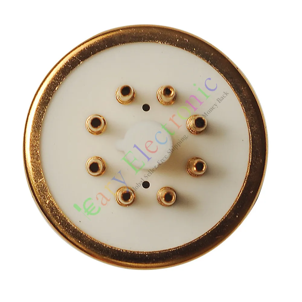 Wholesale and retail 6pc 8Pin Gold Ceramic Vacuum Tube sockets base Fr