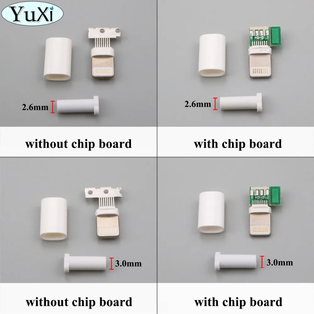 

YuXi 2Set For iphone 5 5s 6 6s plus Welding Type 8Pin Male Plug USB Connector Adapter Converter