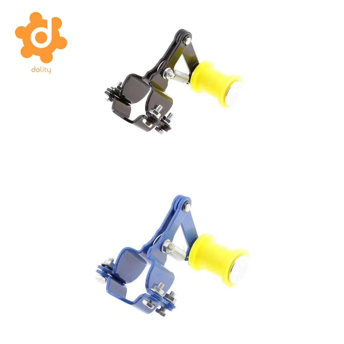 2 Pieces Motorcycle Motorbike Chain Tensioner Bolt on Roller Adjuster Tool (Black & Blue)