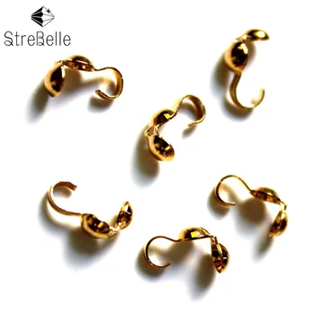 

high quality jewelry findings crimp cover gold easy jewelry making parts connection 1*0.3*0.3cm