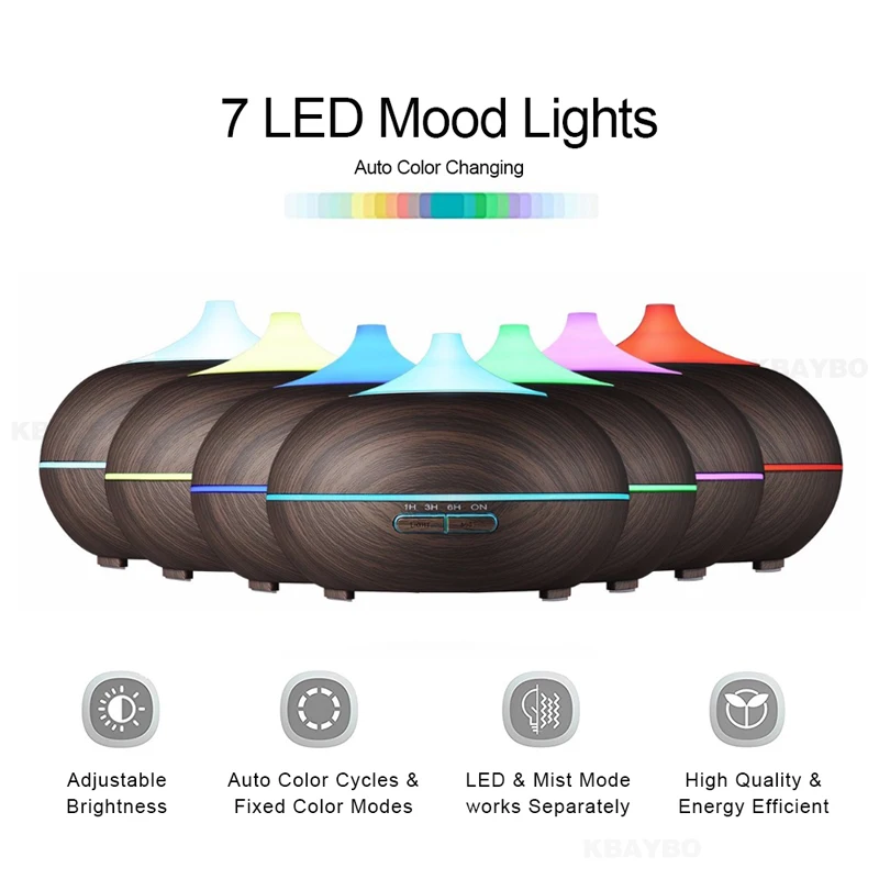 Koop 300 ml Aroma Diffuser Aromatherapie Houtnerf Essentiële Olie Diffuser Ultrasone Luchtbevochtiger