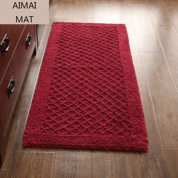 

Soft Cotton Washable Non-Slip Rug Rectangle Plaid Pattern Mat for Bedroom Living Room Doormat / Floor Mat / Kitchen Area Rug