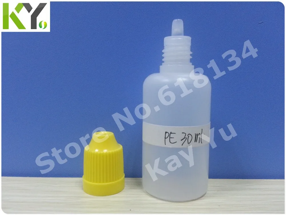 

E-cigarette Wholesale Free shipping--30ml PE childproof cap plastic bottle with normal tip for 1700pcs E-cigarette bottle
