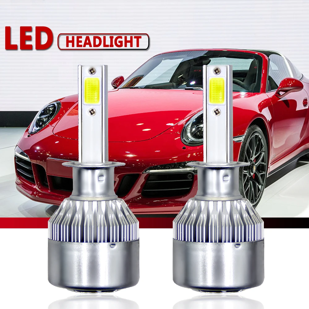 

Ansblue 2pcs 72W COB H7 H1 H4 H3 H11 H8 9005 9006 880 881 C6 Bulb Headlamp Light Car HeadLight Bulbs 6000K Led lamp