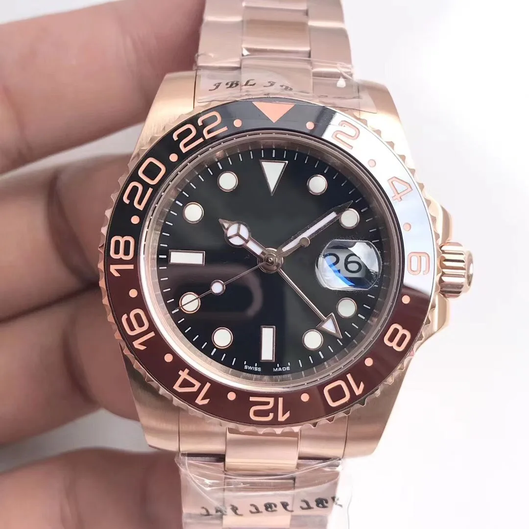 

U1 factory AAA high quality top brand men's watch GMT II series m126715 rose gold original strap sapphire 40MM dial luxury watch