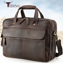 Мужской кошелек tiding Топ Crazy Horse кожа Для Мужчин's Бизнес Портфели большой Ёмкость с многослойным покрытием 15 дюймов сумка для ноутбука Офисные Сумки из натуральной кожи коричневого цвета 1305
