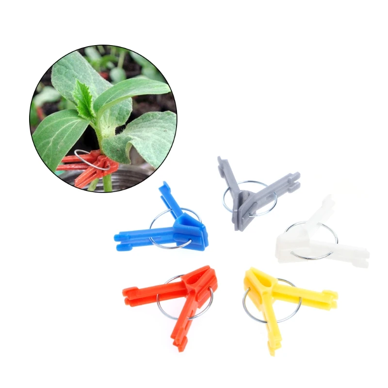 

100Pcs Durable Plastic Grafting Clips Garden Vegetable Flower Tomato Plant Tree Vine Bushes Plants Grafting Tracking Ramdom Colo