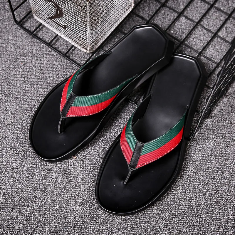 CNFIIA Slippers Men Flip Flops Men Beach Shoes Men Green Red White Indoor House Home Slippers Designer Brand Anti-Slip Slippers