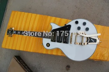 Factory custom shop 2017 Newest Custom 3 pickup Custom white L electric guitar with Bigsby Tremolo Free shipping (HAI 4