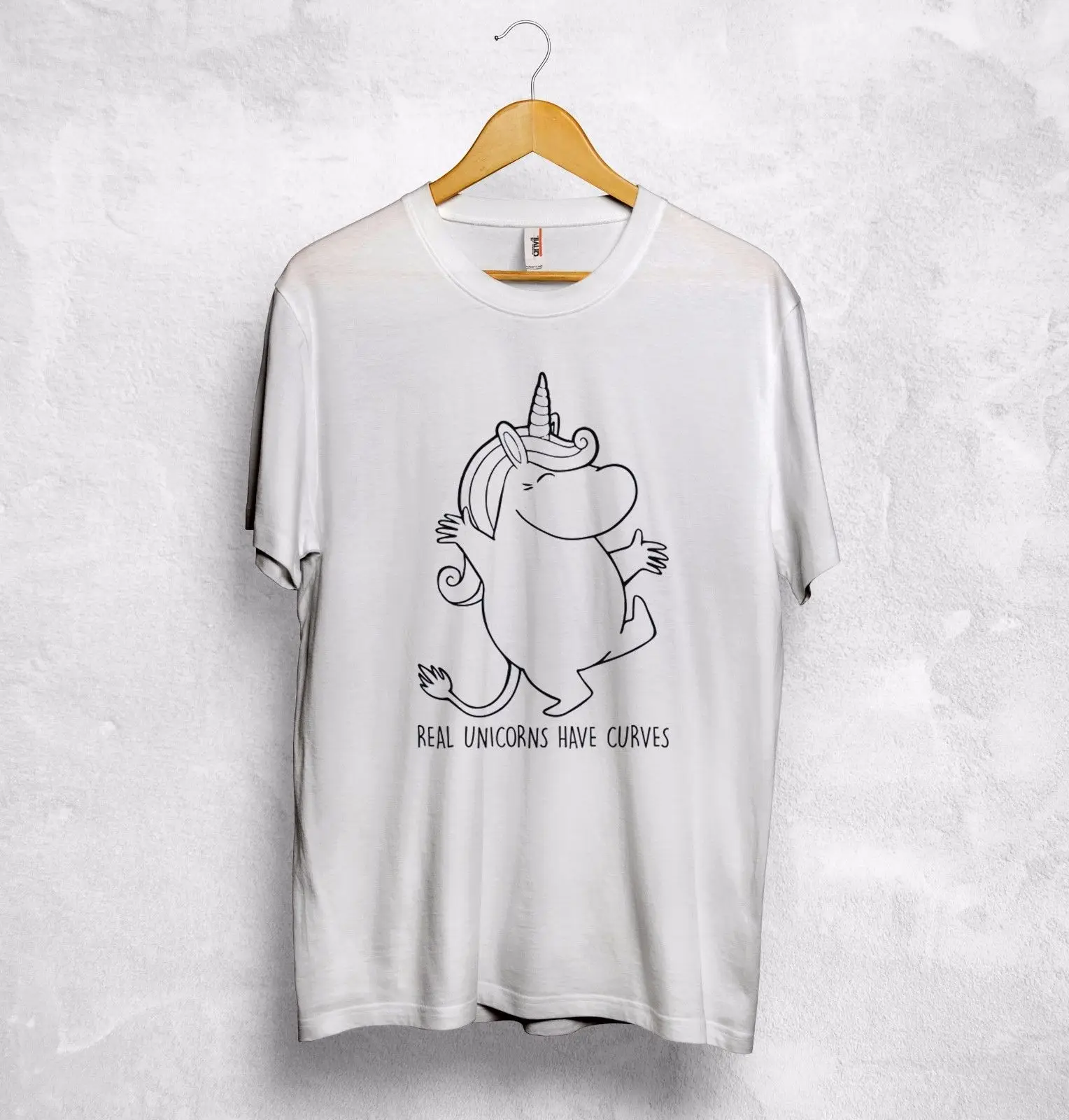 Moomin настоящие единороги имеют кривые футболки Топ так сладкая любовь подарок