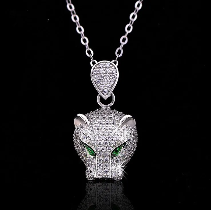 

2019 Fashion jewelry leopard necklace with white gold pendant crystal from Austrian domineering personality high-grade pendant