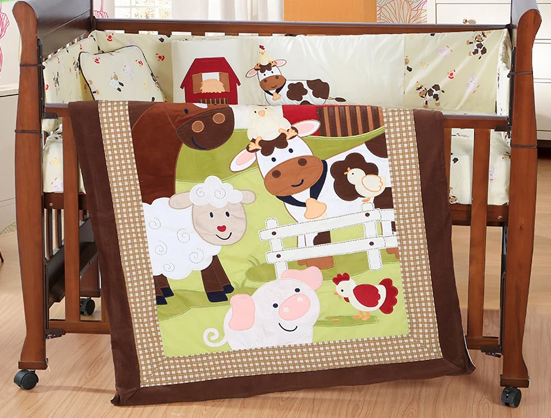 Baby Products 100 Cotton Baby Crib Happy Farm Bedding Set Infant