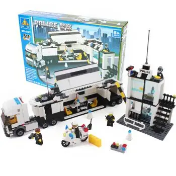 

511Pcs Kids Toys City Street Police Station Car Truck Building Blocks Bricks Educational Toys Children Birthday Gift Legoing